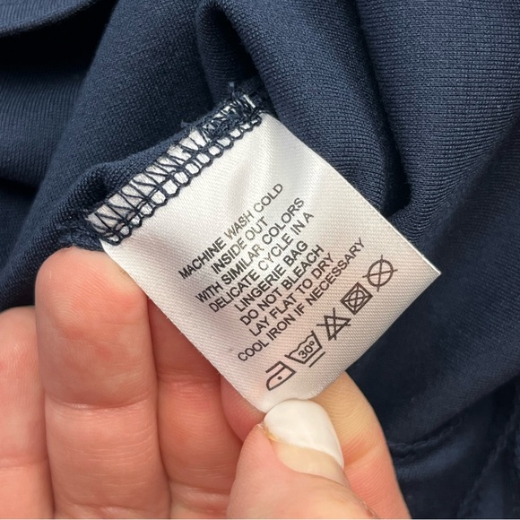 Cuyana Navy Blue Shift Cap Sleeve‎ Career Dress Knee Length Womens Size Large - Picture 4 of 11